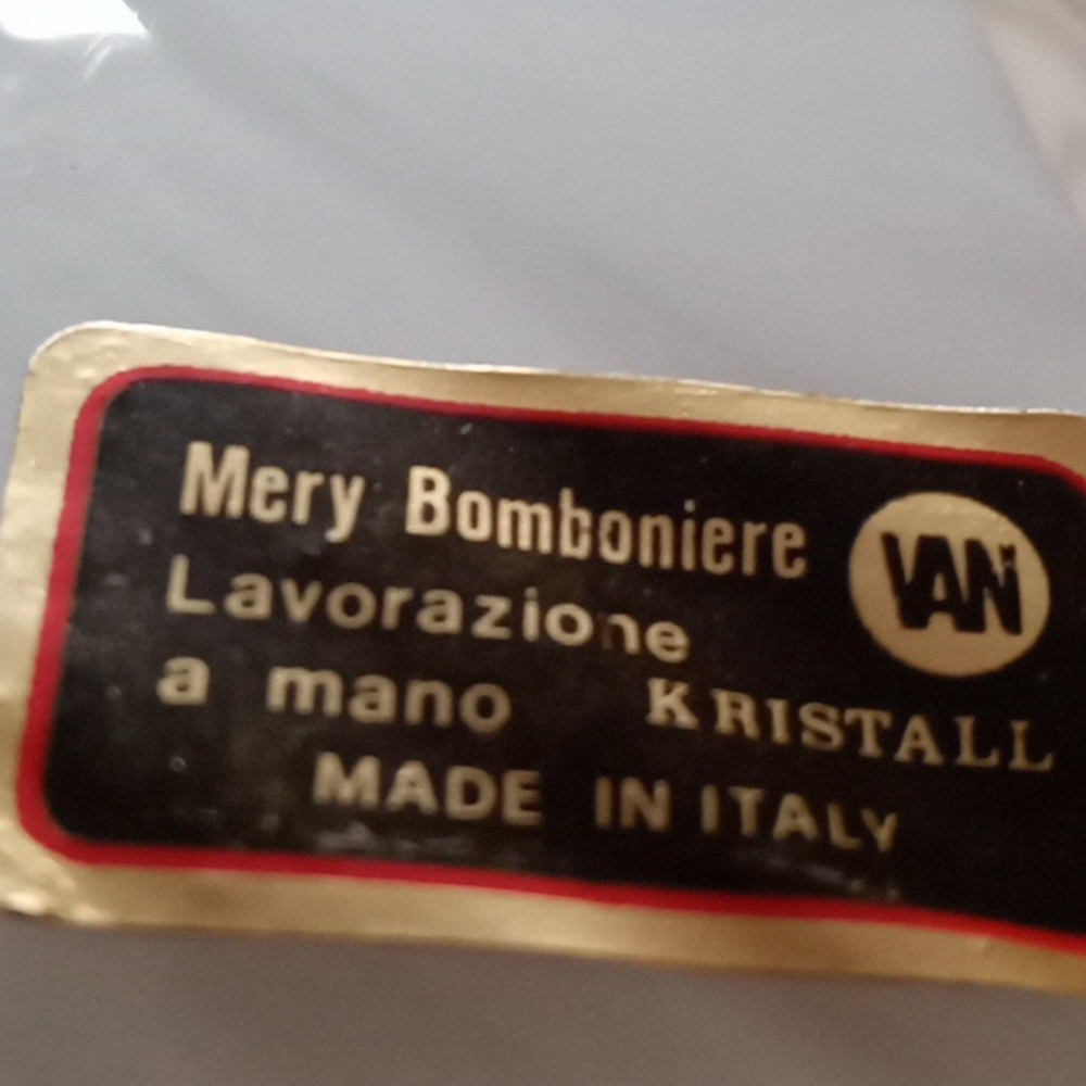Mery Bomboniere vintage hand blown Italian crystal art glass napkin holder. - Picture 5 of 6